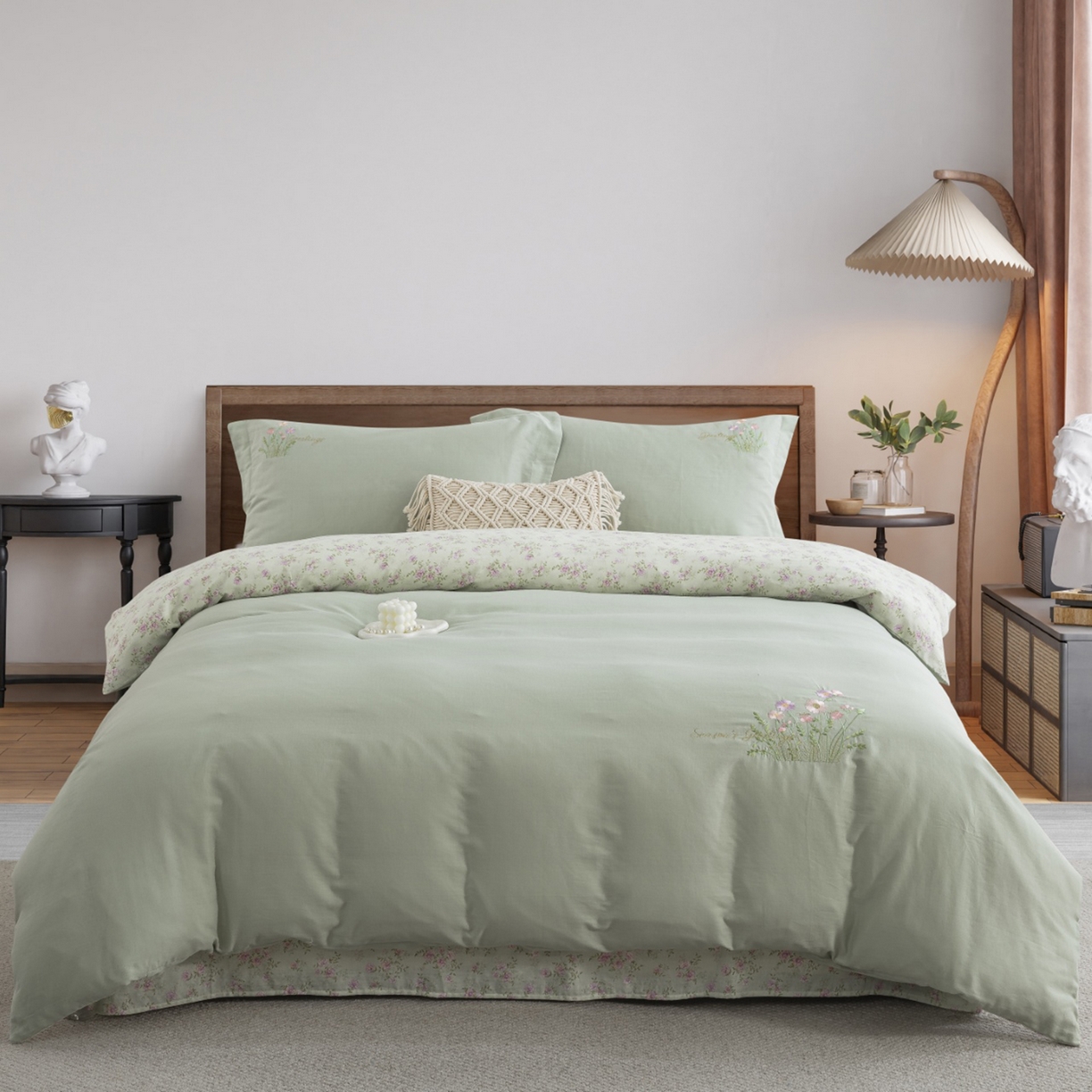 91家纺网 家纺一手货源 找家纺 （总）仰望棉麻双层纱供应链 2026新款全棉双层纱绣花绣花四件套-初语