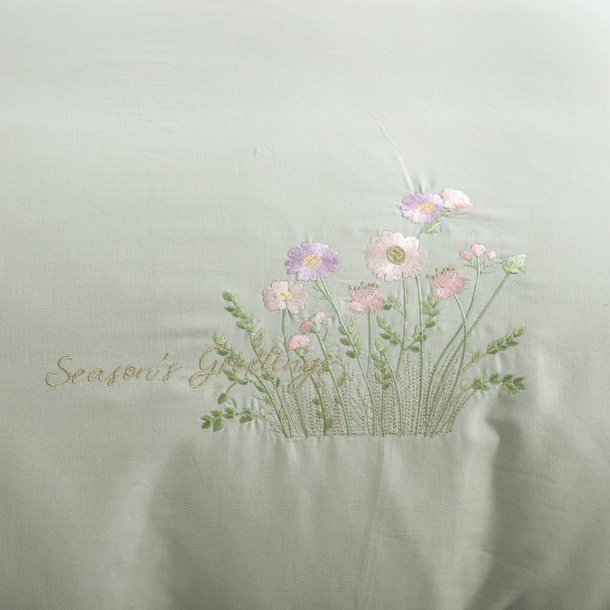 91家纺网 家纺一手货源 找家纺 （总）仰望棉麻双层纱供应链 2026新款全棉双层纱绣花绣花四件套-初语