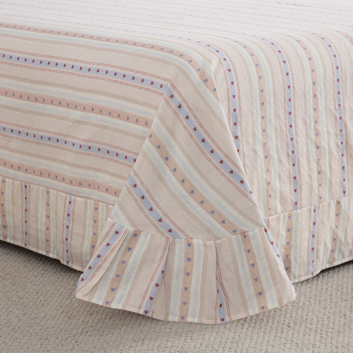 91家纺网 家纺一手货源 找家纺 仰望棉麻双层纱供应链 2026新款全棉双层纱绣花绣花四件套-初语 初语-雾霾蓝