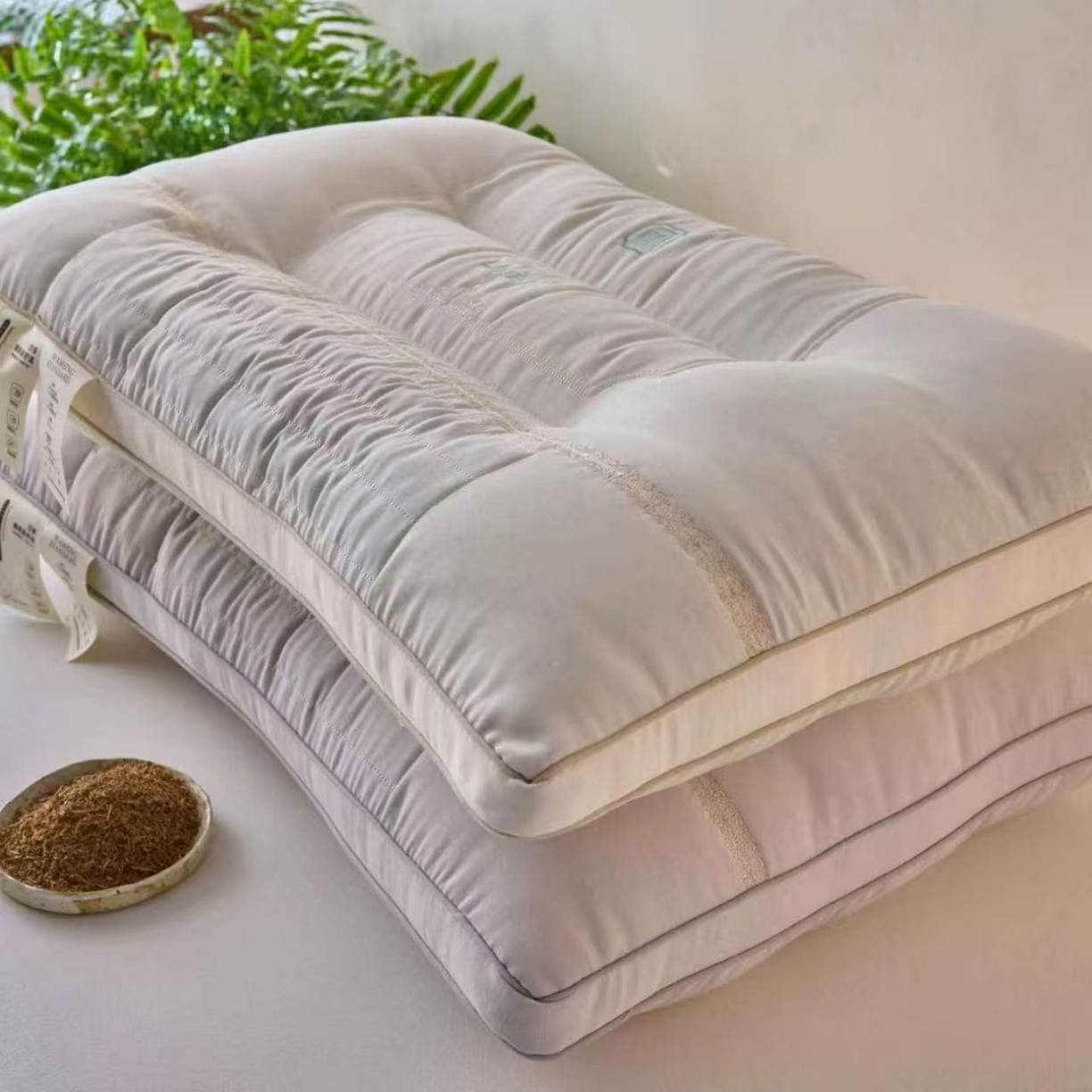 91家纺网 家纺一手货源 找家纺 （总）剑桥枕业 2025新款锦麻金丝楠木护颈保健枕芯定型护颈枕头