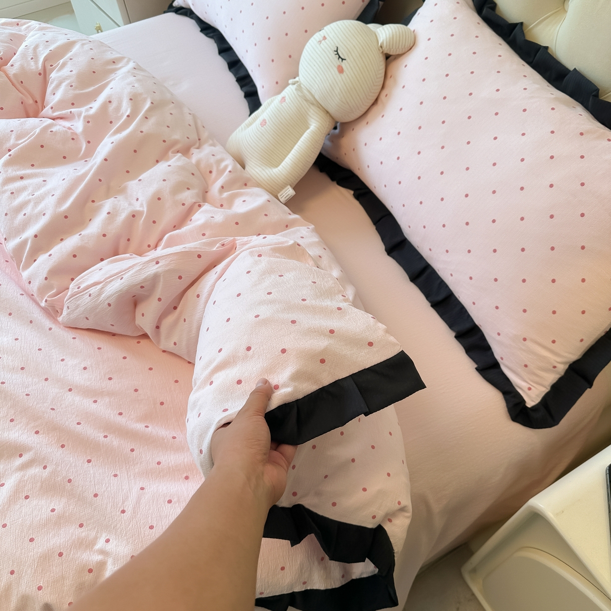 91家纺网 家纺一手货源 找家纺 （总）韩巢家纺 2026新款黑色花边款四件套