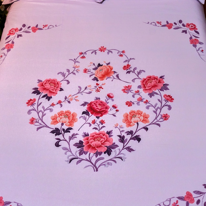 91家纺网 家纺一手货源 找家纺 春皖家纺 2026新款老上海A类国民全棉老粗布床单怀旧经典粗布床单（提供买家秀） 锦花-紫