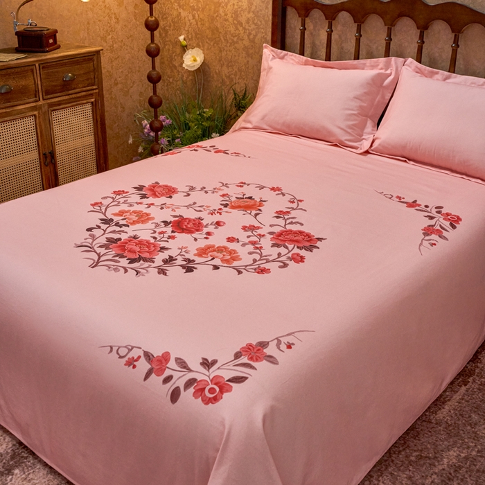 91家纺网 家纺一手货源 找家纺 春皖家纺 2026新款老上海A类国民全棉老粗布床单怀旧经典粗布床单（提供买家秀） 锦花-玉