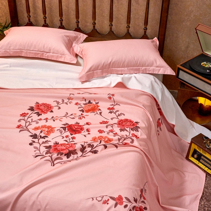 91家纺网 家纺一手货源 找家纺 春皖家纺 2026新款老上海A类国民全棉老粗布床单怀旧经典粗布床单（提供买家秀） 锦花-玉