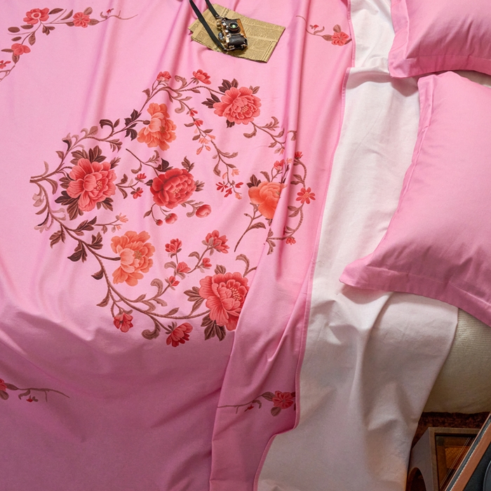 91家纺网 家纺一手货源 找家纺 春皖家纺 2026新款老上海A类国民全棉老粗布床单怀旧经典粗布床单（提供买家秀） 锦花-玫红