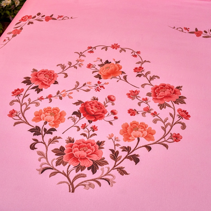 91家纺网 家纺一手货源 找家纺 春皖家纺 2026新款老上海A类国民全棉老粗布床单怀旧经典粗布床单（提供买家秀） 锦花-玫红