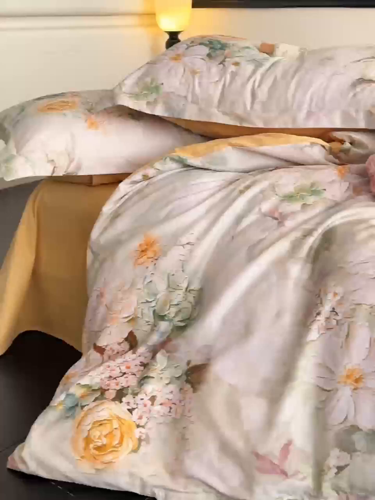 91家纺网 家纺一手货源 找家纺 金鑫汇家纺 2026新款全棉高端数码印花四件套 绮梦悠然-绿