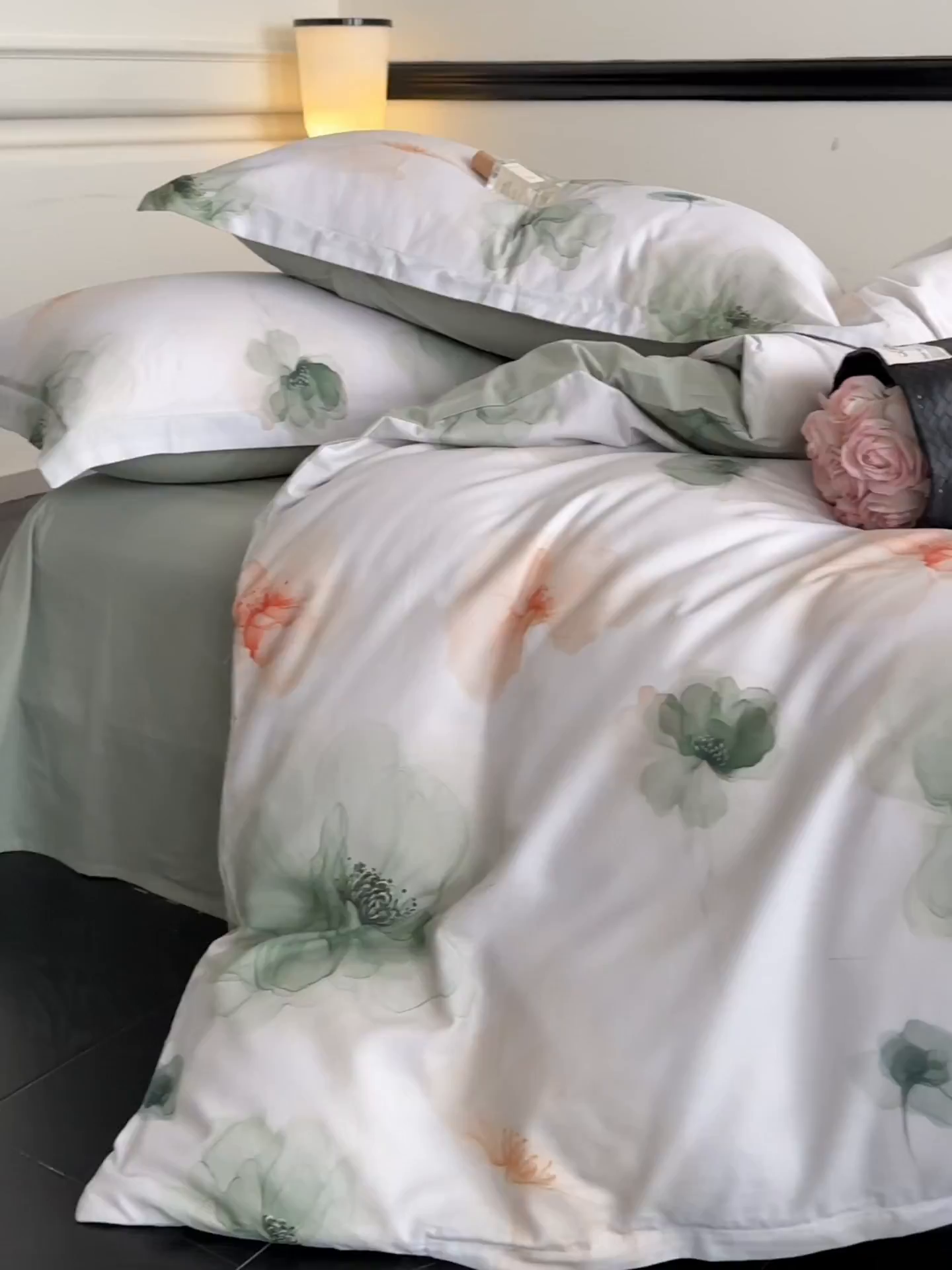 91家纺网 家纺一手货源 找家纺 金鑫汇家纺 2026新款全棉高端数码印花四件套 春晓-绿