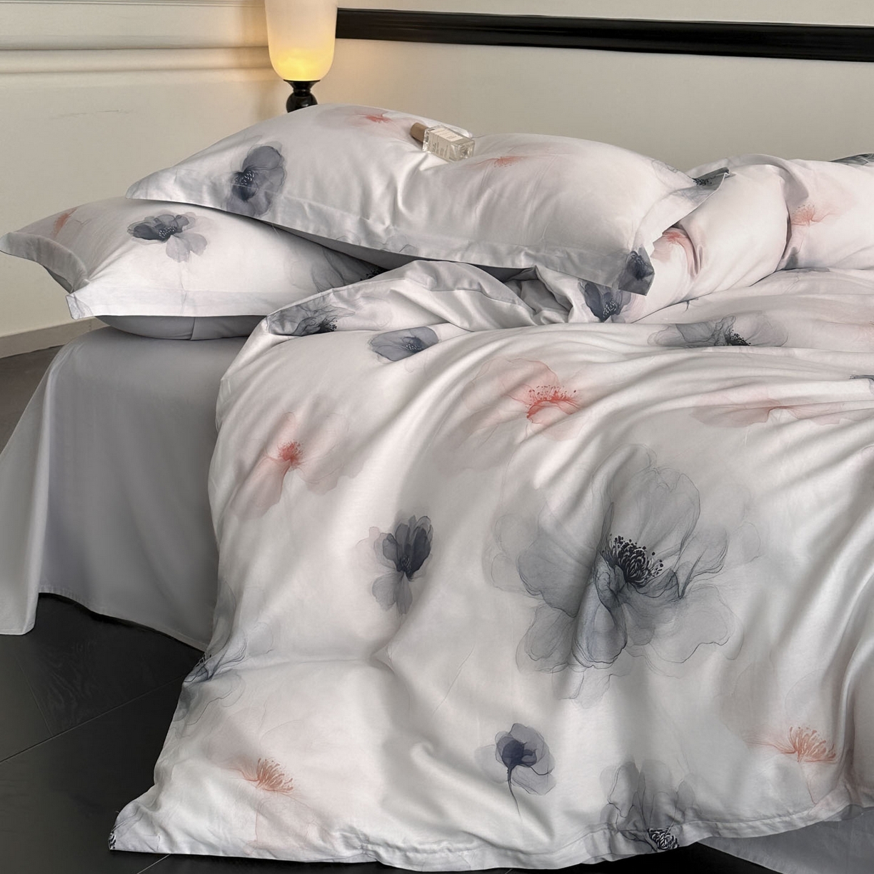 91家纺网 家纺一手货源 找家纺 金鑫汇家纺 2026新款全棉高端数码印花四件套 春晓-紫