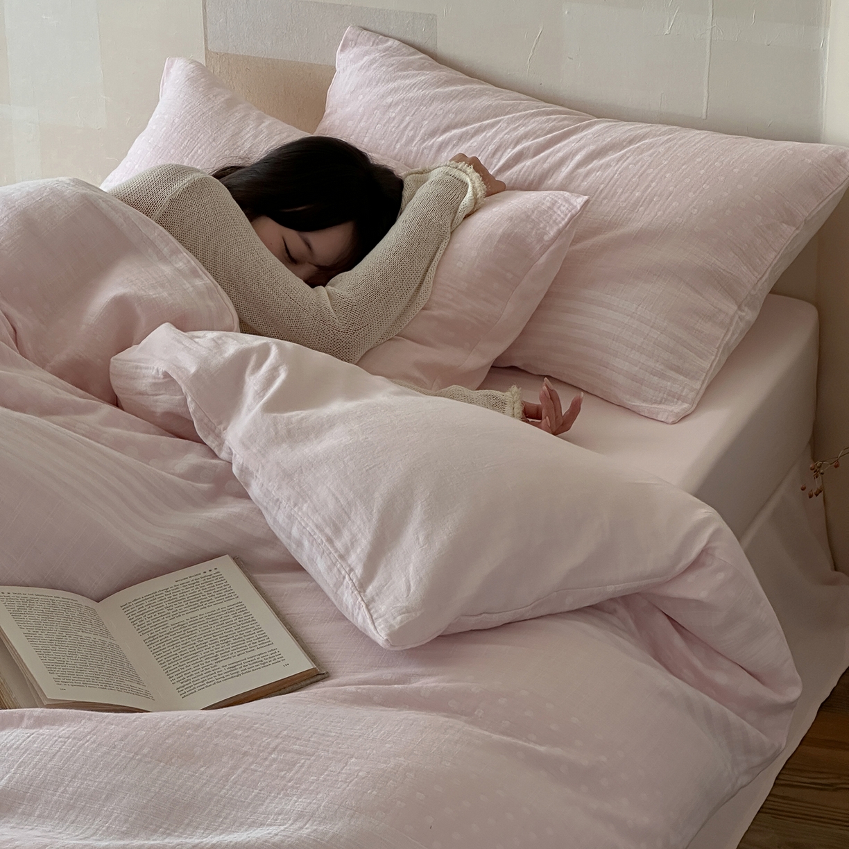 91家纺网 家纺一手货源 找家纺 （总）云上 2026春季新款双层纱色织大提花四件套-日耳曼系列