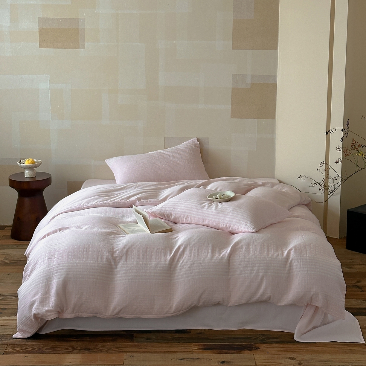 91家纺网 家纺一手货源 找家纺 （总）云上 2026春季新款双层纱色织大提花四件套-日耳曼系列