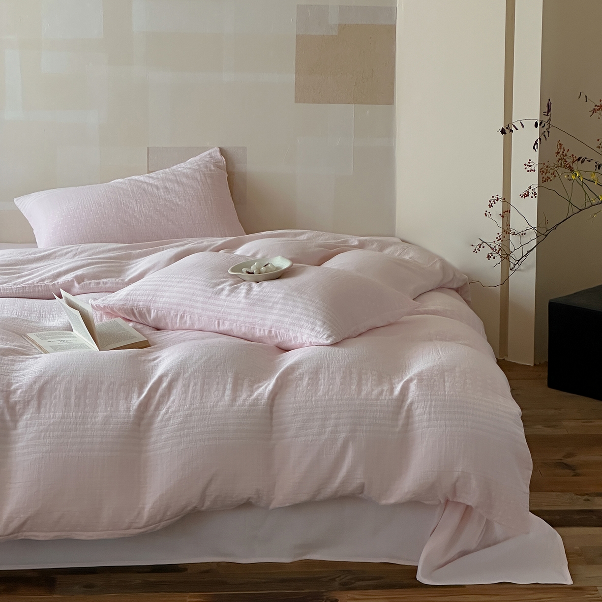 91家纺网 家纺一手货源 找家纺 （总）云上 2026春季新款双层纱色织大提花四件套-日耳曼系列