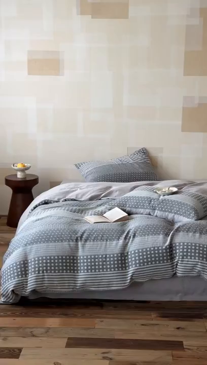 91家纺网 家纺一手货源 找家纺 云上 2026春季新款双层纱色织大提花四件套-日耳曼系列 日耳曼-灰