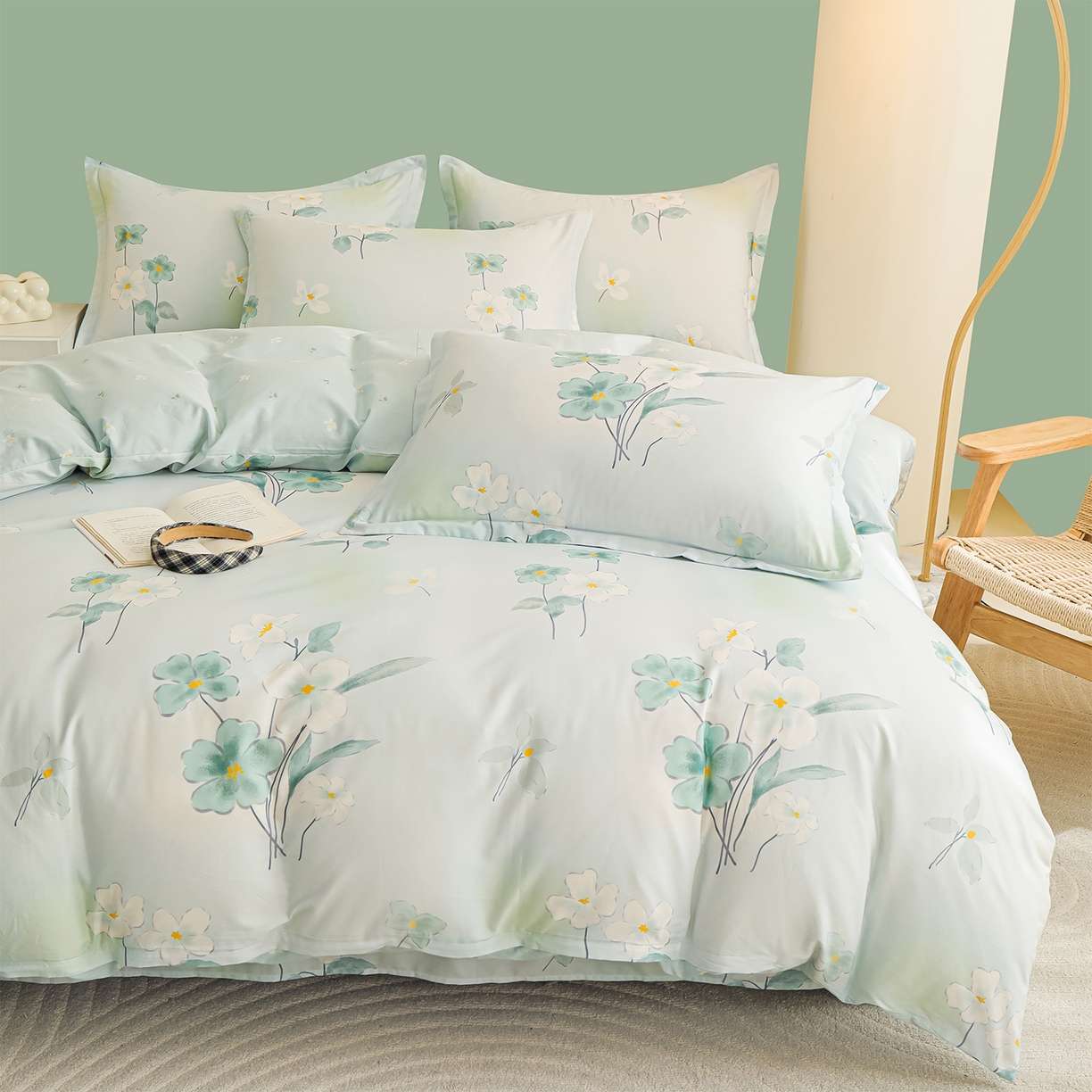 91家纺网 家纺一手货源 找家纺 金鑫汇家纺 2026新款全棉高端数码印花四件套 喜鹊