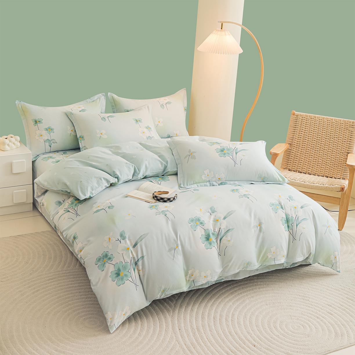 91家纺网 家纺一手货源 找家纺 金鑫汇家纺 2026新款全棉高端数码印花四件套 喜鹊