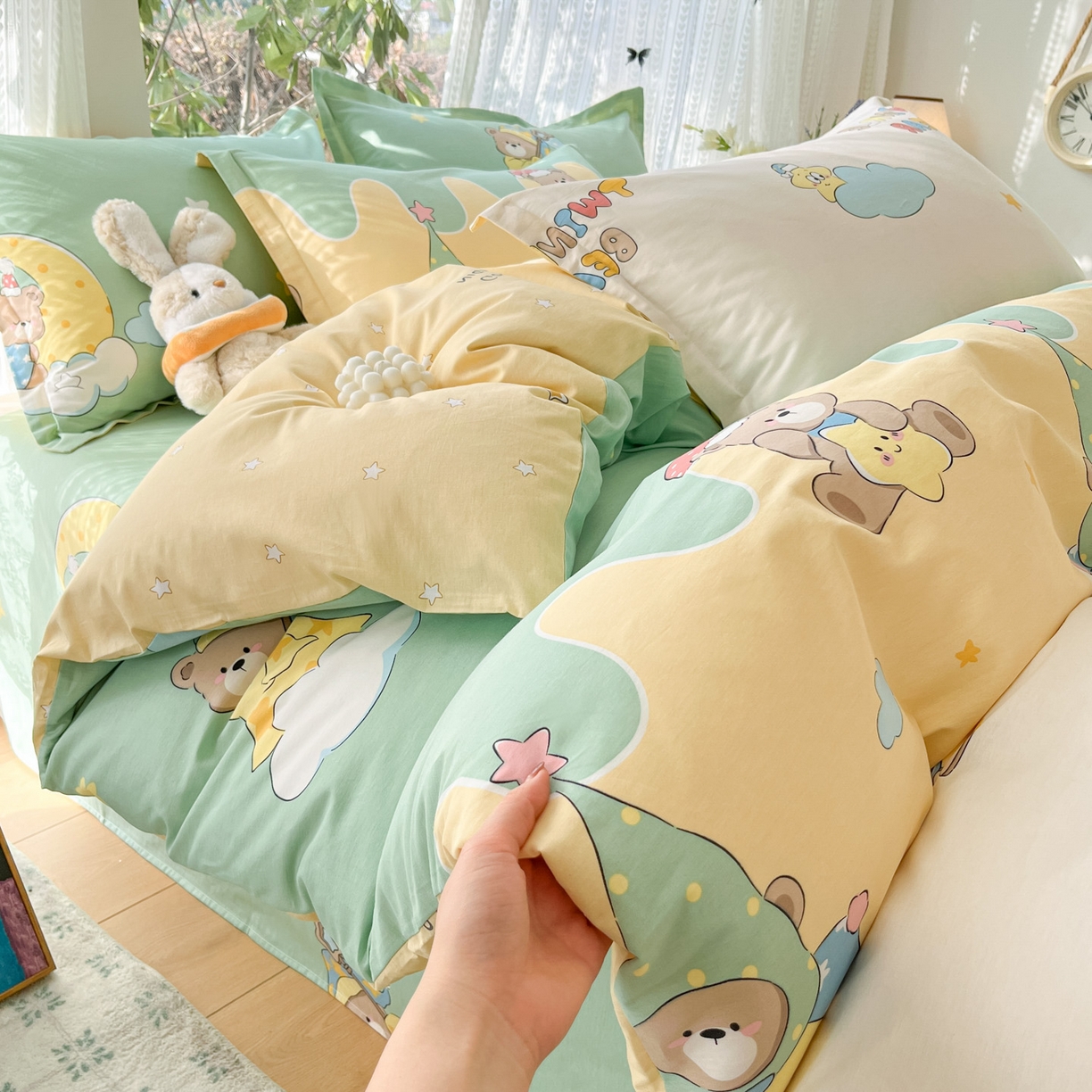 91家纺网 家纺一手货源 找家纺 （总）菲梵家纺 2026春夏新款小清新印花全棉12868单被套