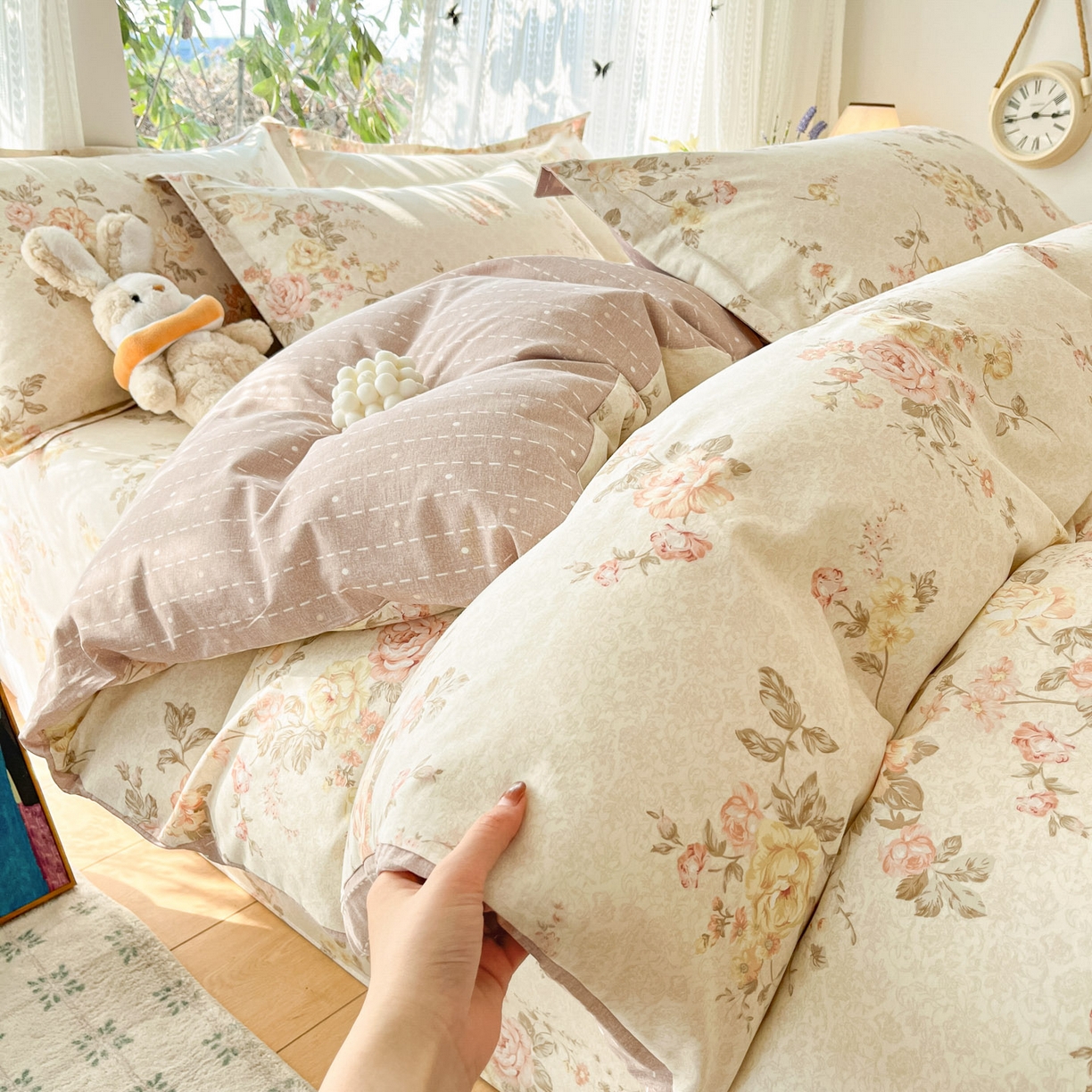 91家纺网 家纺一手货源 找家纺 （总）菲梵家纺 2026春夏新款小清新印花全棉12868单被套