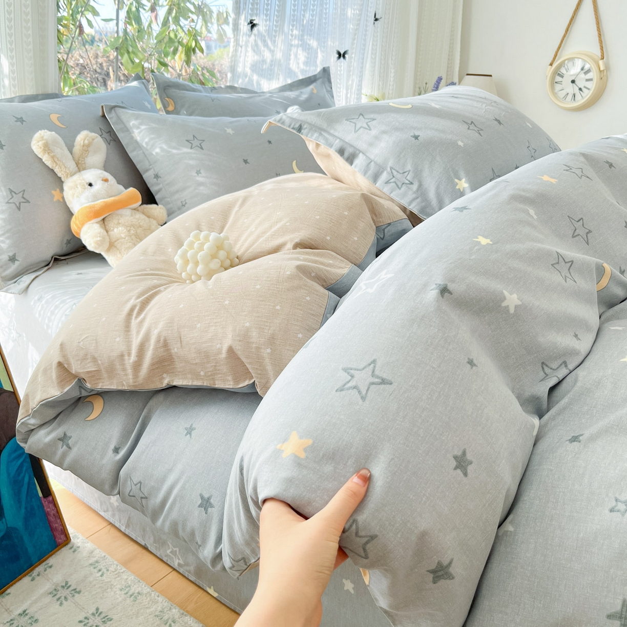 91家纺网 家纺一手货源 找家纺 （总）菲梵家纺 2026春夏新款小清新印花全棉12868单被套