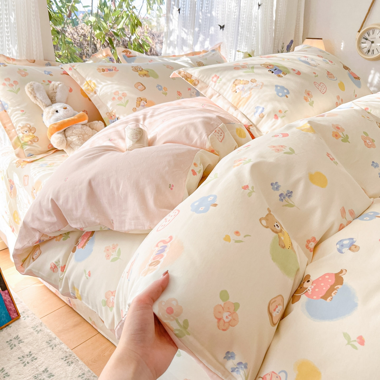 91家纺网 家纺一手货源 找家纺 （总）菲梵家纺 2026春夏新款小清新印花全棉12868单被套