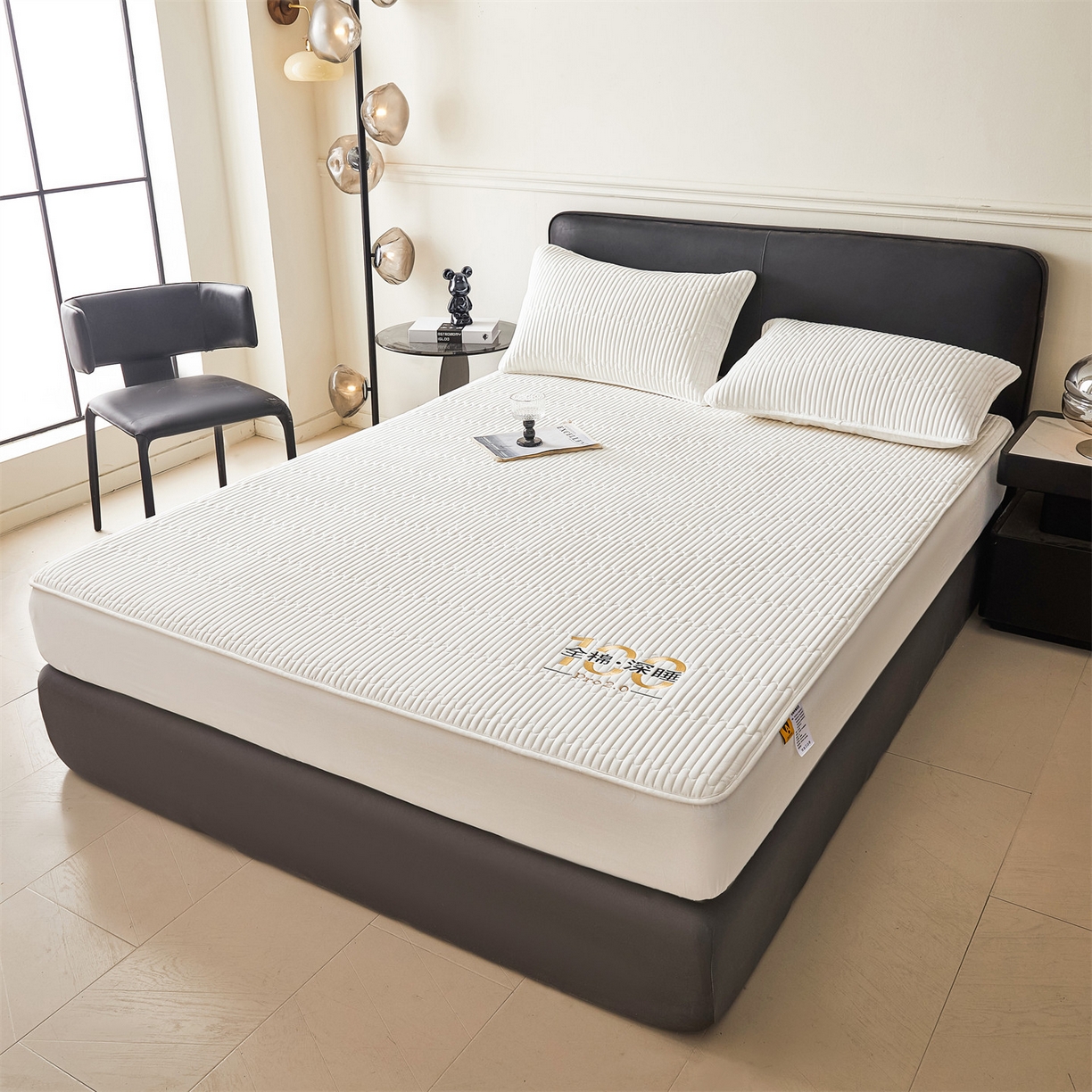 91家纺网 家纺一手货源 找家纺 居眠 2026新款卡米-100%全棉棉花床笠 卡米-白