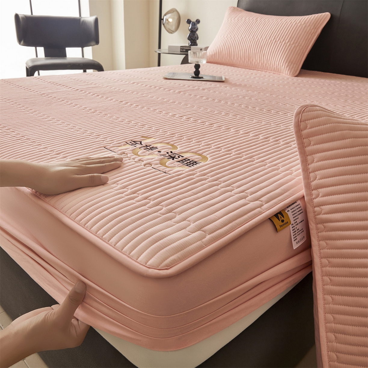 91家纺网 家纺一手货源 找家纺 居眠 2026新款卡米-100%全棉棉花床笠 卡米-粉