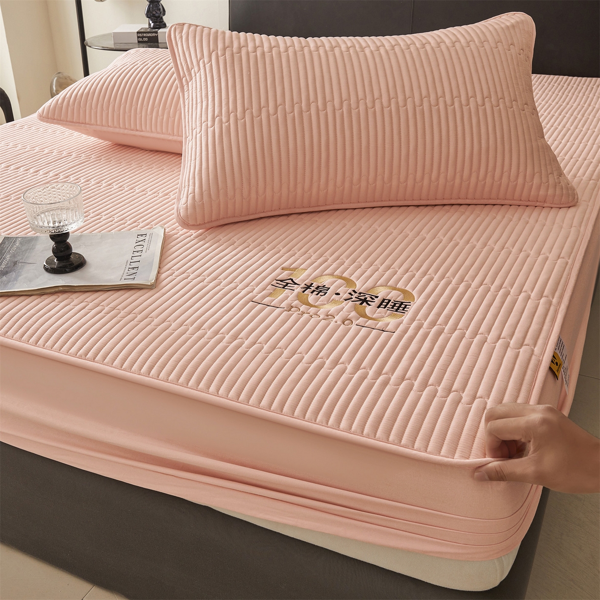 91家纺网 家纺一手货源 找家纺 居眠 2026新款卡米-100%全棉棉花床笠 卡米-粉