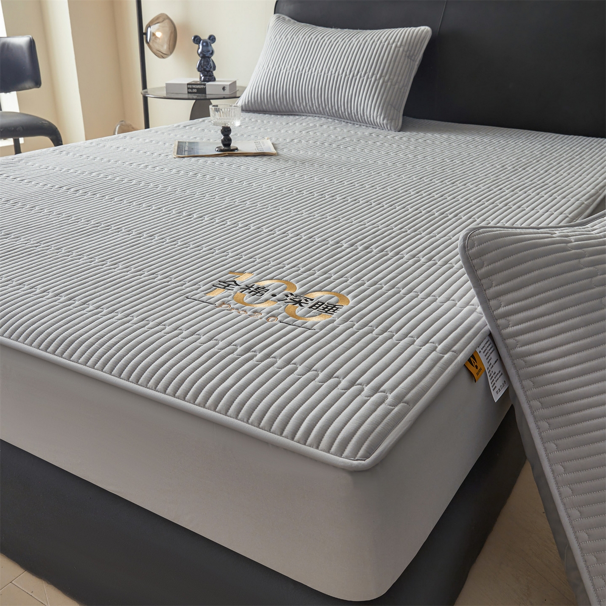 91家纺网 家纺一手货源 找家纺 居眠 2026新款卡米-100%全棉棉花床笠 卡米-灰