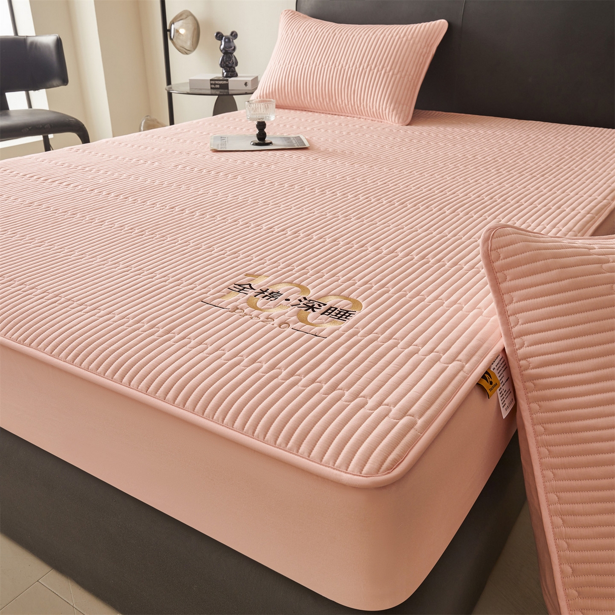 91家纺网 家纺一手货源 找家纺 居眠 2026新款卡米-100%全棉棉花床笠 卡米-粉