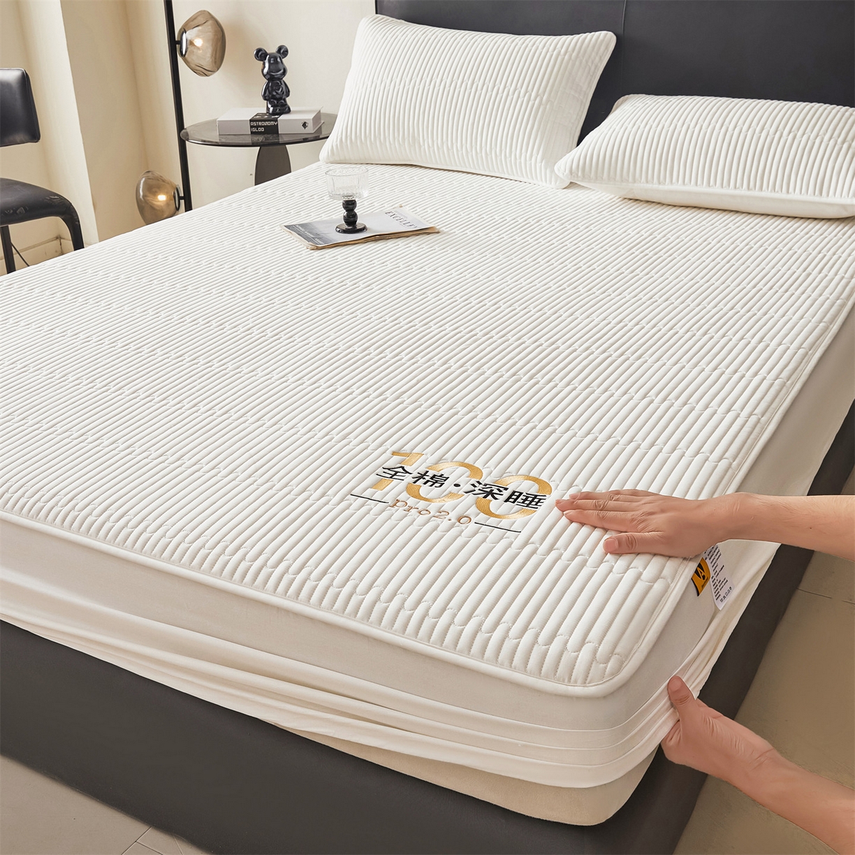 91家纺网 家纺一手货源 找家纺 居眠 2026新款卡米-100%全棉棉花床笠 卡米-白