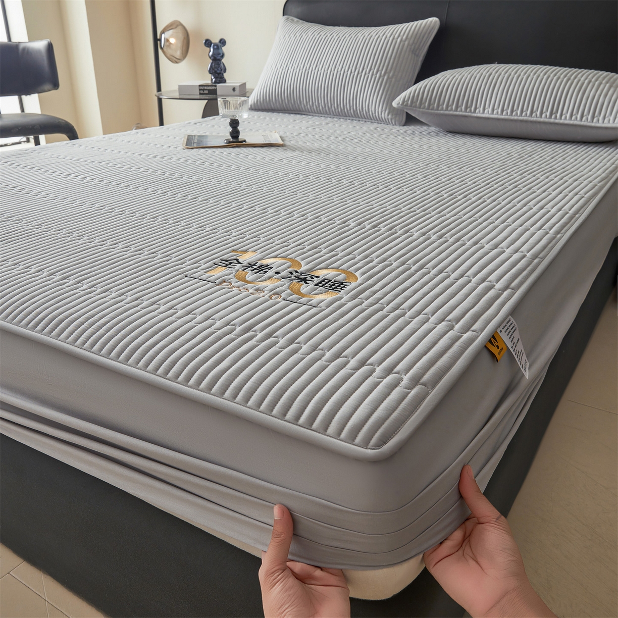 91家纺网 家纺一手货源 找家纺 居眠 2026新款卡米-100%全棉棉花床笠 卡米-灰