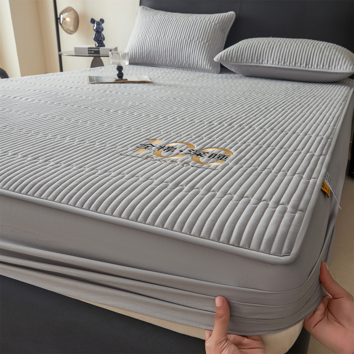 91家纺网 家纺一手货源 找家纺 居眠 2026新款卡米-100%全棉棉花床笠 卡米-灰