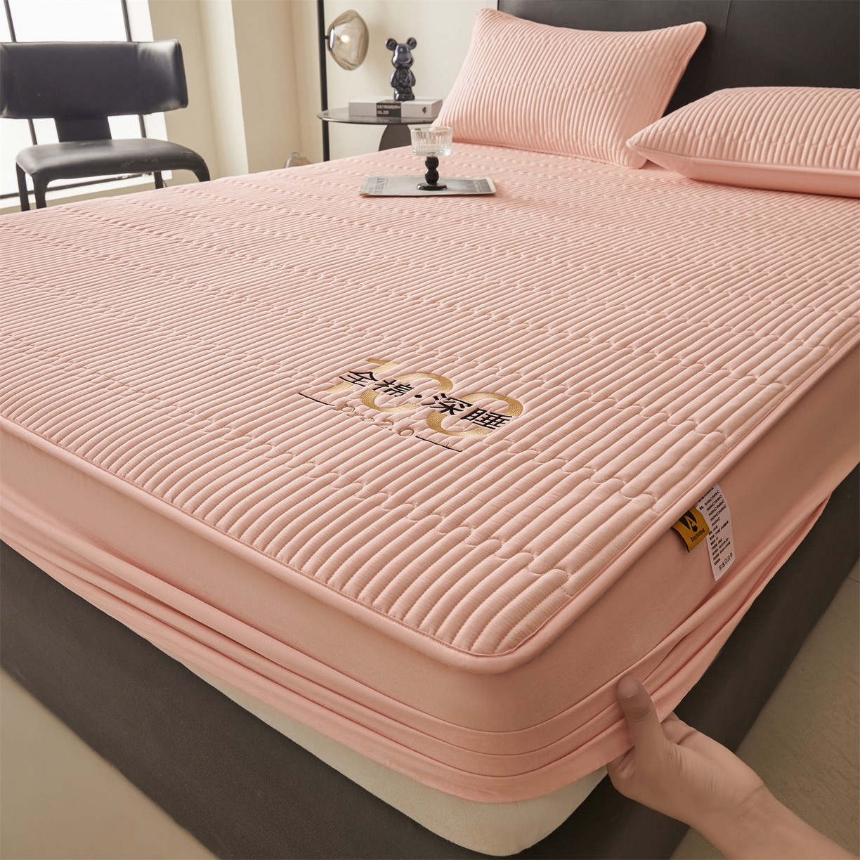 91家纺网 家纺一手货源 找家纺 居眠 2026新款卡米-100%全棉棉花床笠 卡米-粉