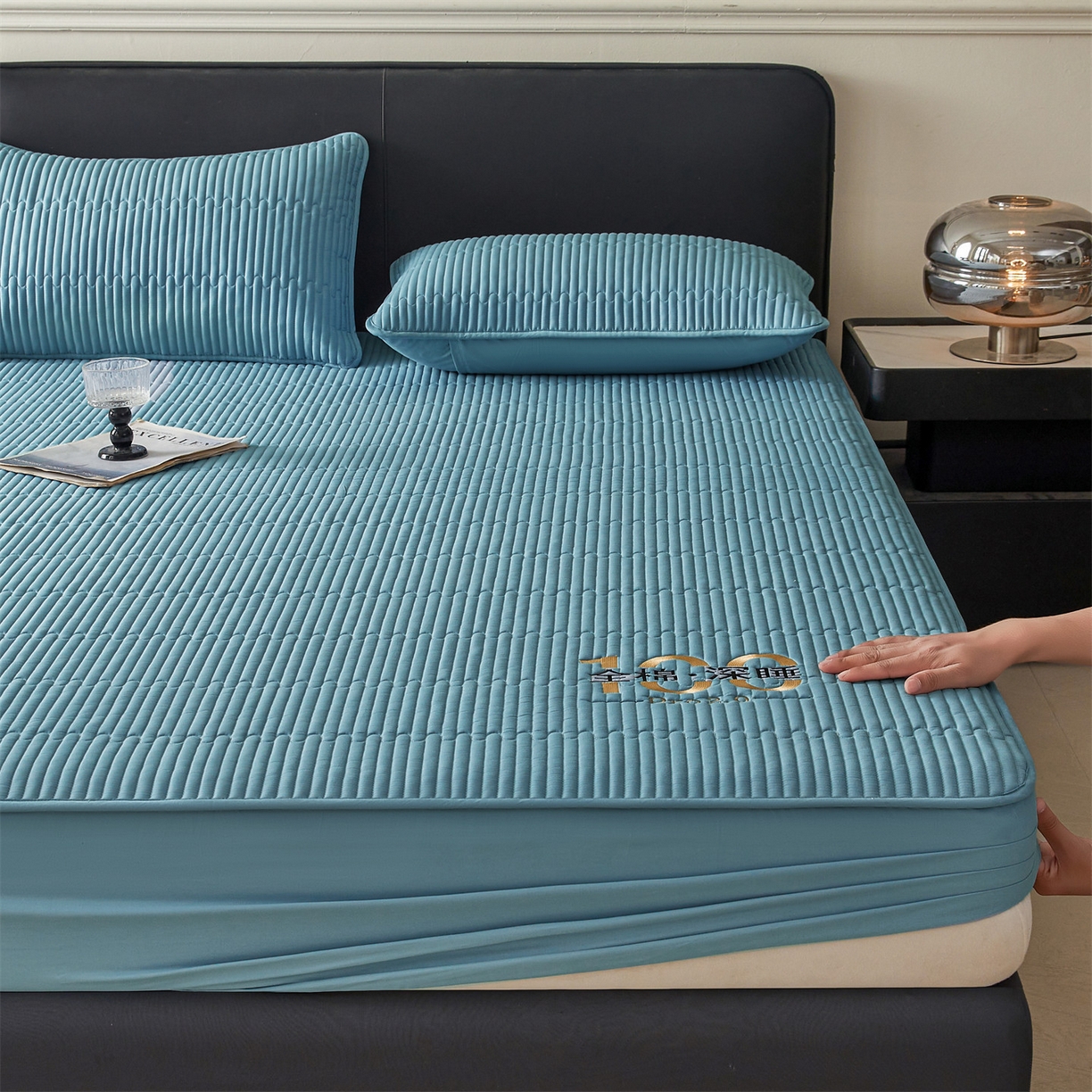 91家纺网 家纺一手货源 找家纺 居眠 2026新款卡米-100%全棉棉花床笠 卡米-蓝