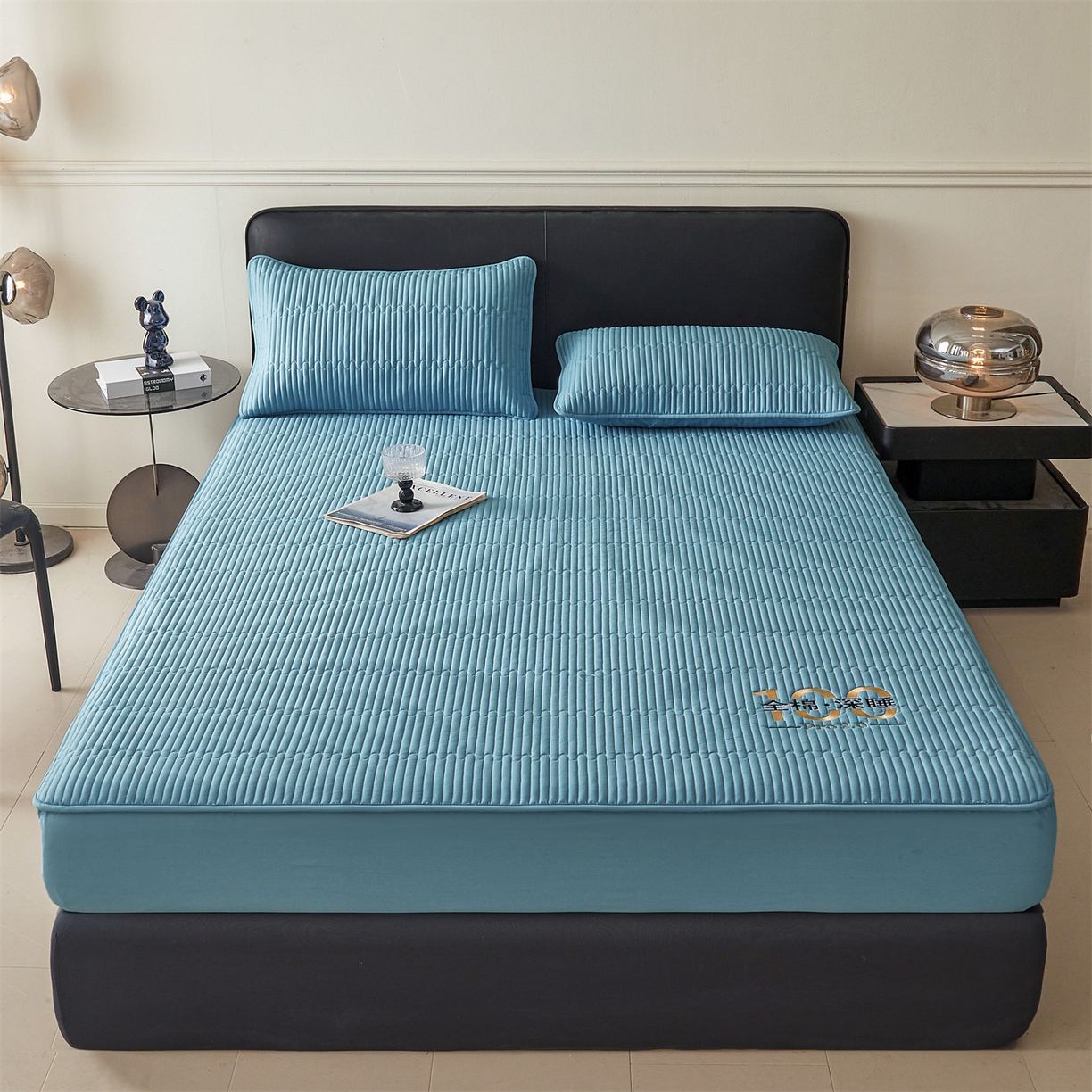 91家纺网 家纺一手货源 找家纺 居眠 2026新款卡米-100%全棉棉花床笠 卡米-蓝