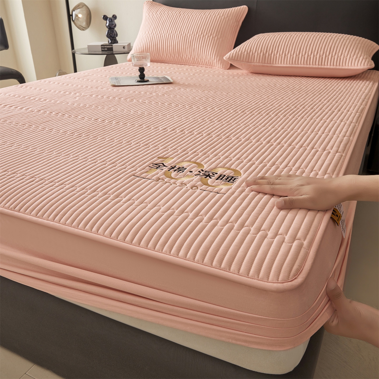 91家纺网 家纺一手货源 找家纺 居眠 2026新款卡米-100%全棉棉花床笠 卡米-粉