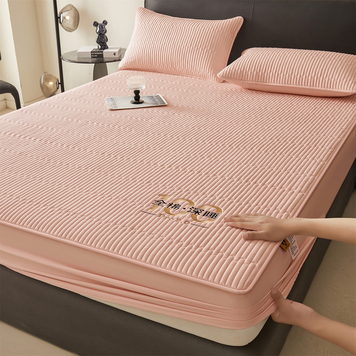 91家纺网 家纺一手货源 找家纺 居眠 2026新款卡米-100%全棉棉花床笠 卡米-粉