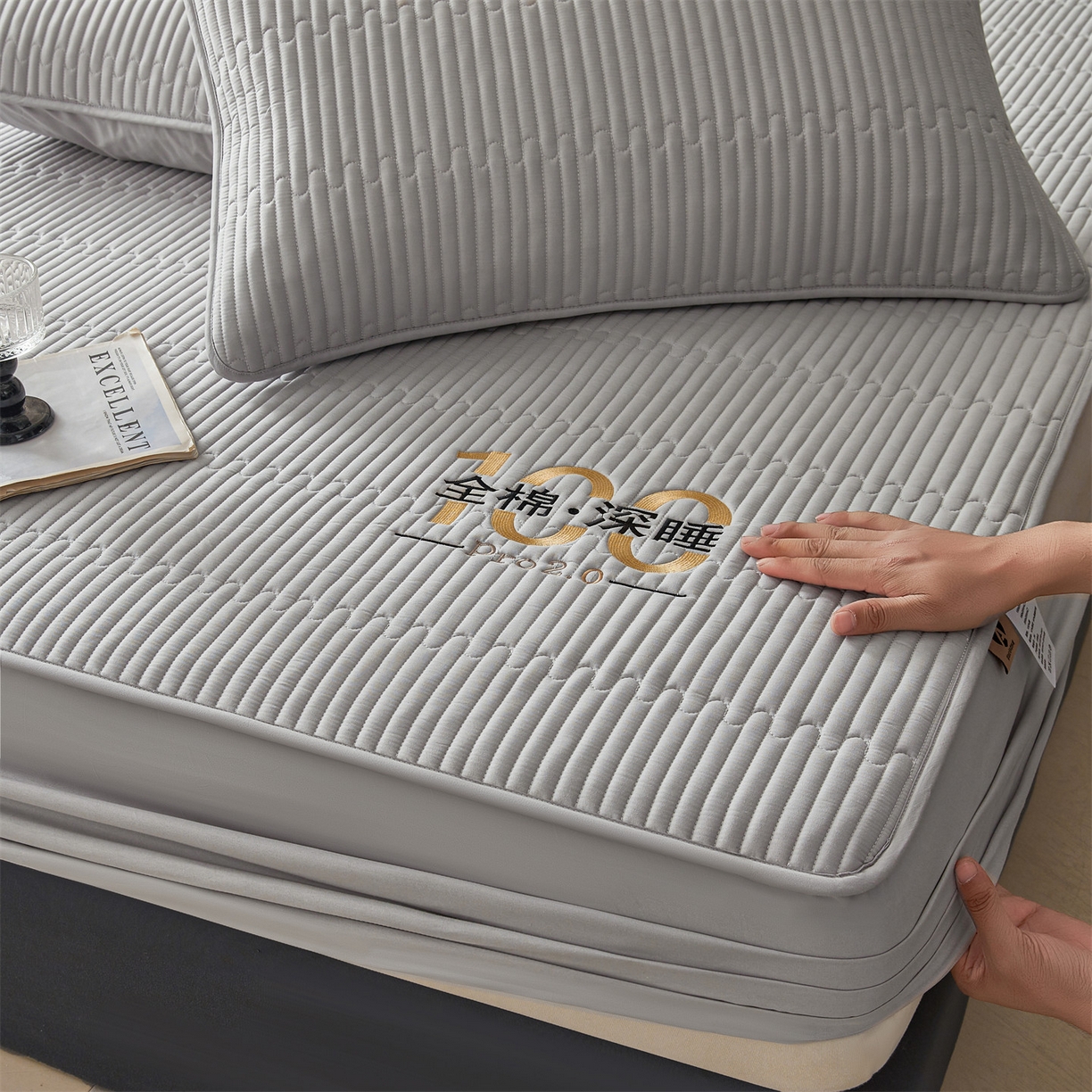 91家纺网 家纺一手货源 找家纺 居眠 2026新款卡米-100%全棉棉花床笠 卡米-灰