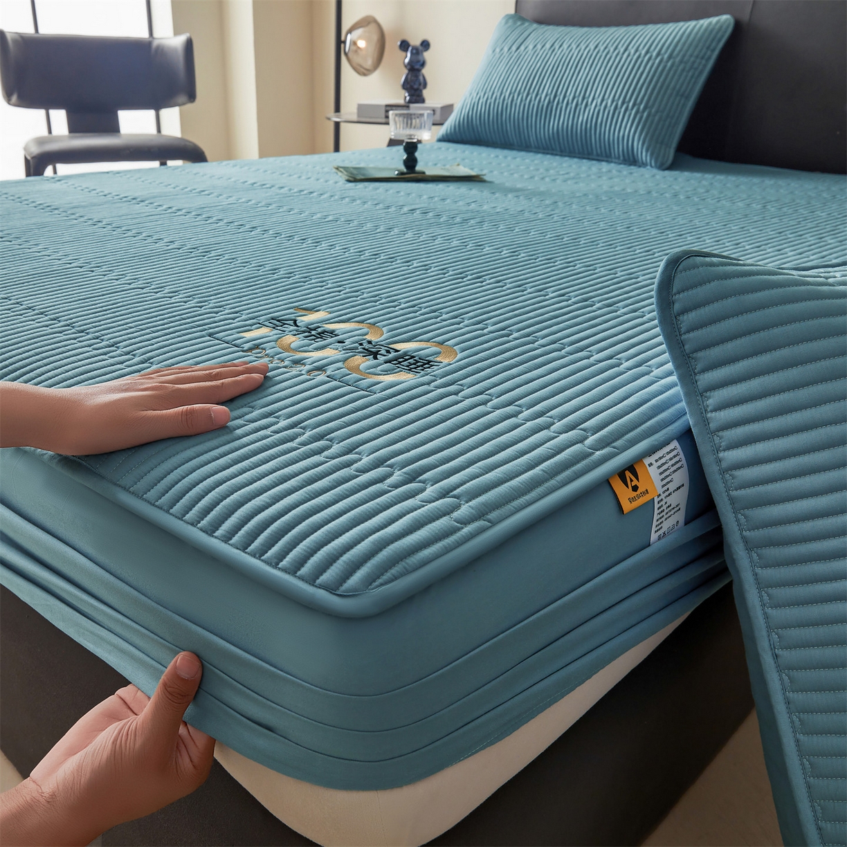 91家纺网 家纺一手货源 找家纺 居眠 2026新款卡米-100%全棉棉花床笠 卡米-蓝