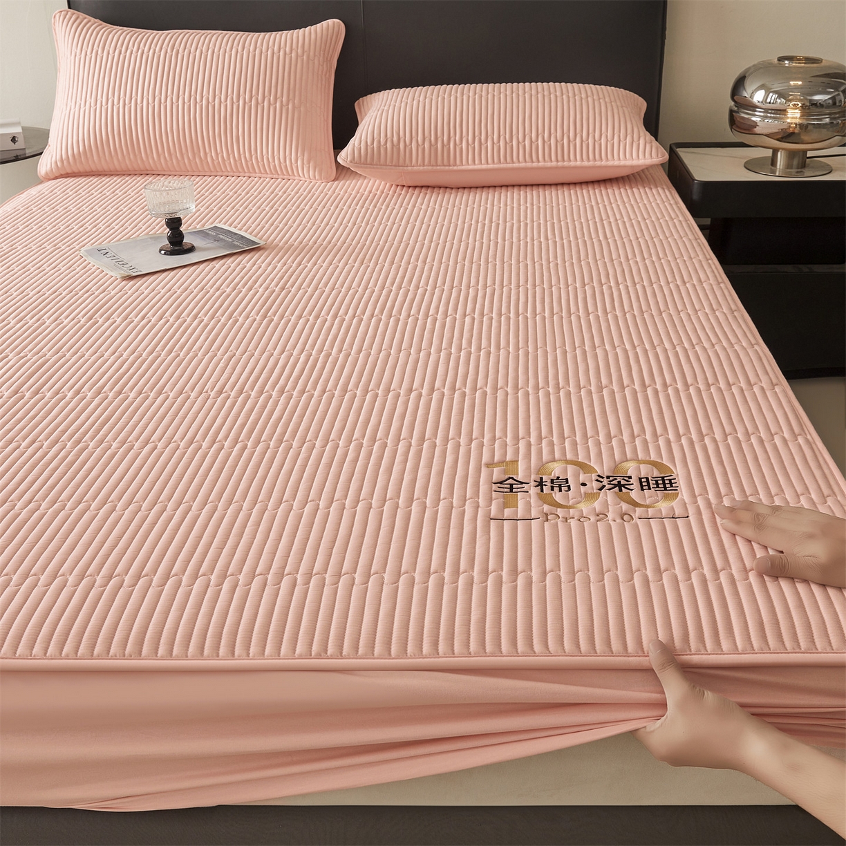 91家纺网 家纺一手货源 找家纺 居眠 2026新款卡米-100%全棉棉花床笠 卡米-粉