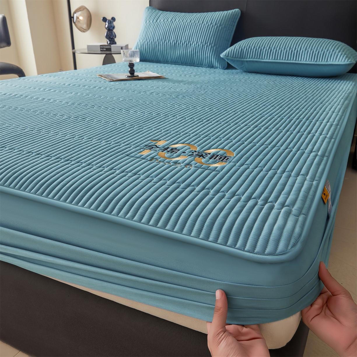 91家纺网 家纺一手货源 找家纺 居眠 2026新款卡米-100%全棉棉花床笠 卡米-蓝