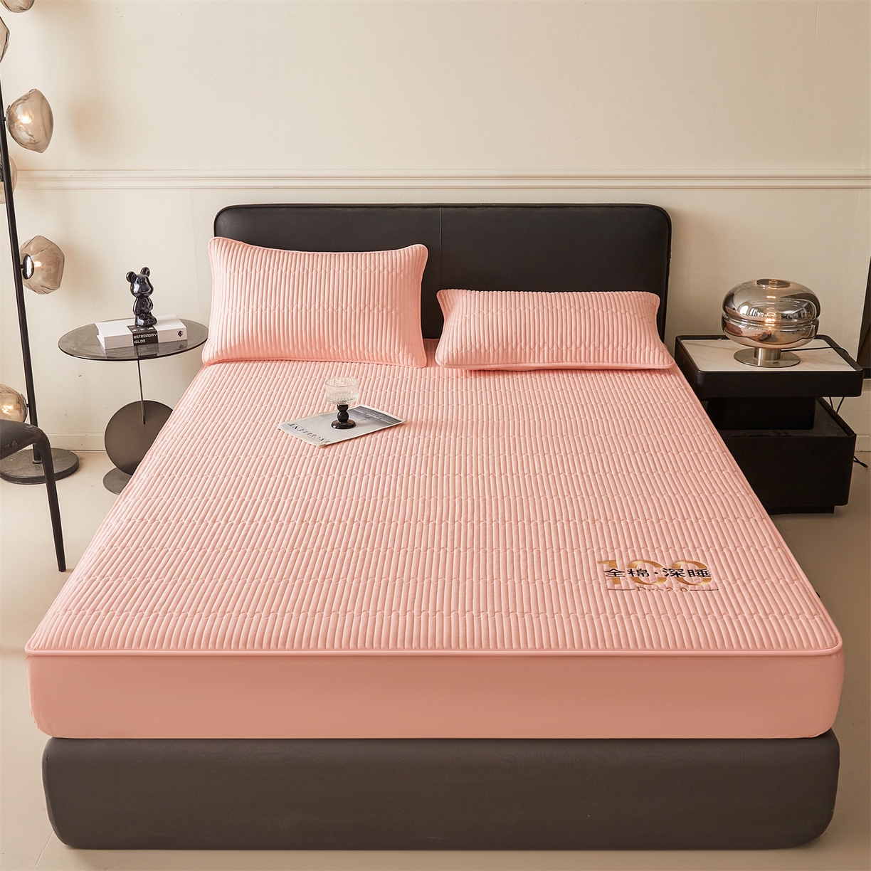 91家纺网 家纺一手货源 找家纺 居眠 2026新款卡米-100%全棉棉花床笠 卡米-粉