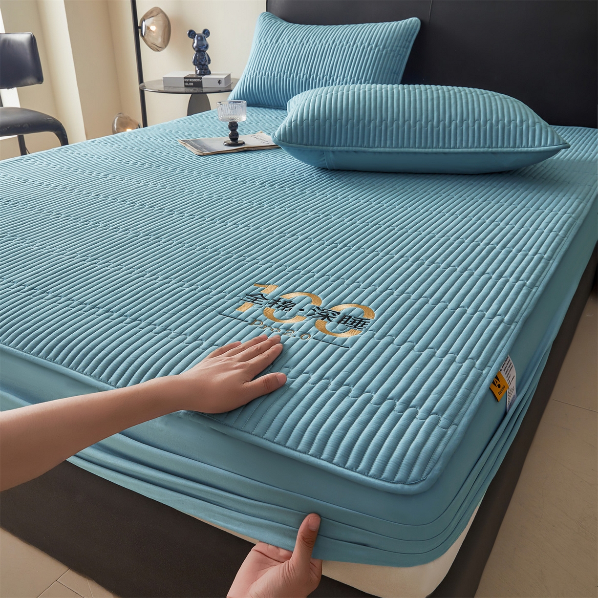 居眠 2026新款卡米-100%全棉棉花床笠 卡米-蓝