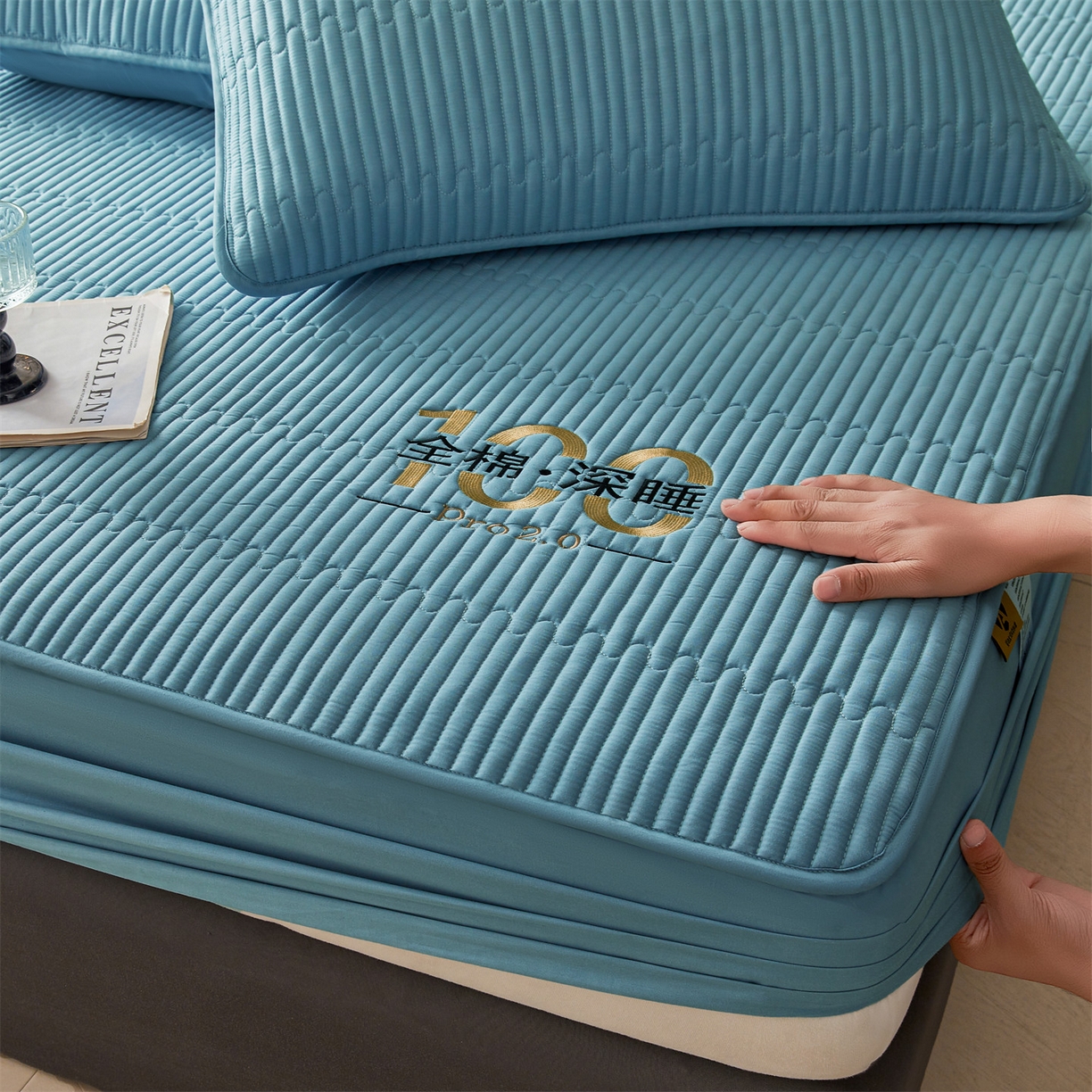 91家纺网 家纺一手货源 找家纺 居眠 2026新款卡米-100%全棉棉花床笠 卡米-蓝