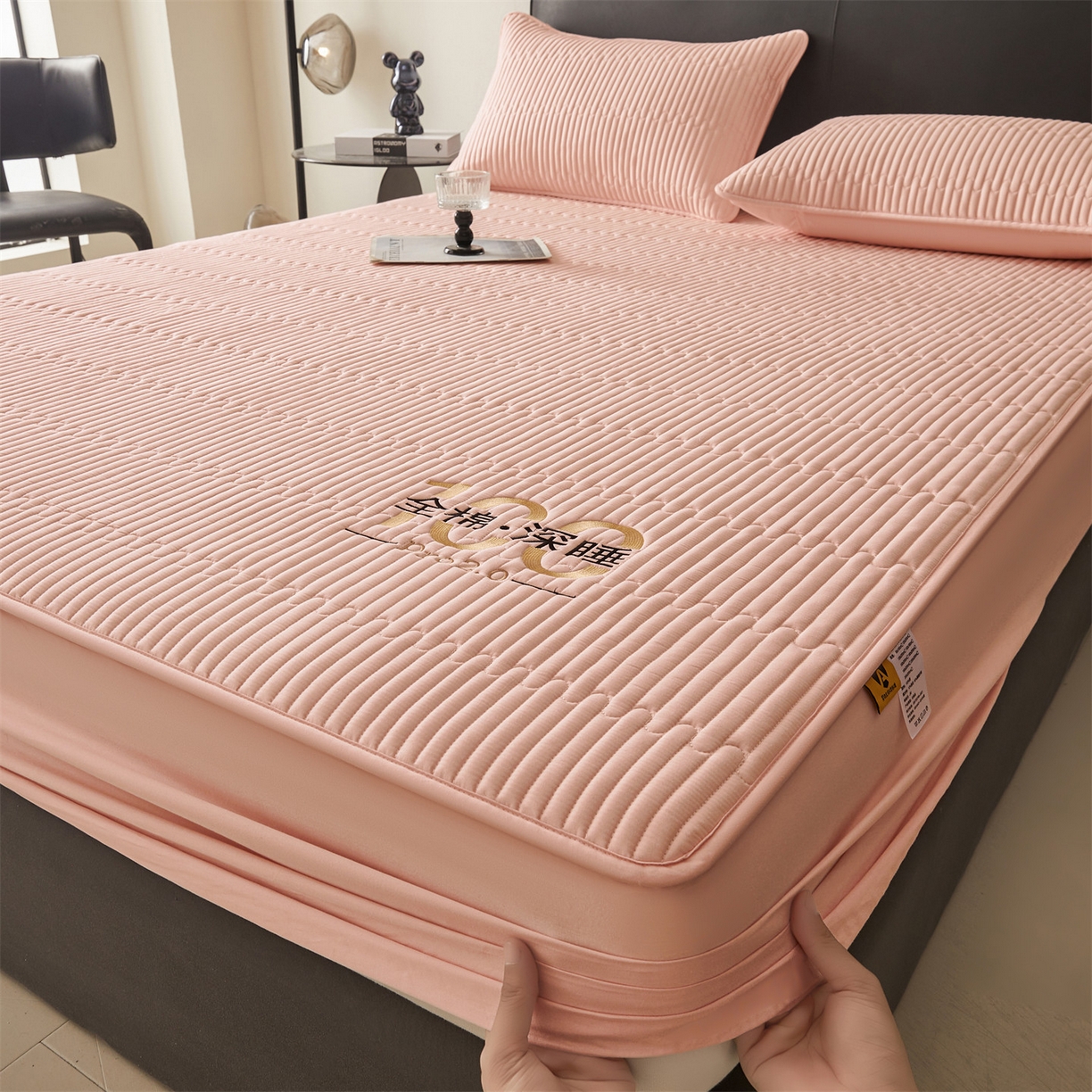 91家纺网 家纺一手货源 找家纺 居眠 2026新款卡米-100%全棉棉花床笠 卡米-粉