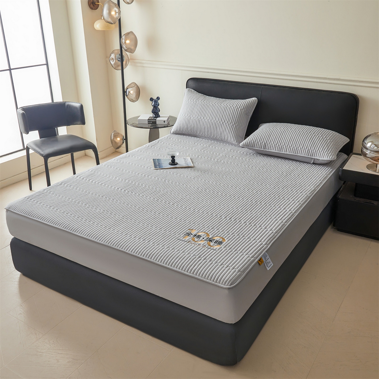 91家纺网 家纺一手货源 找家纺 居眠 2026新款卡米-100%全棉棉花床笠 卡米-灰