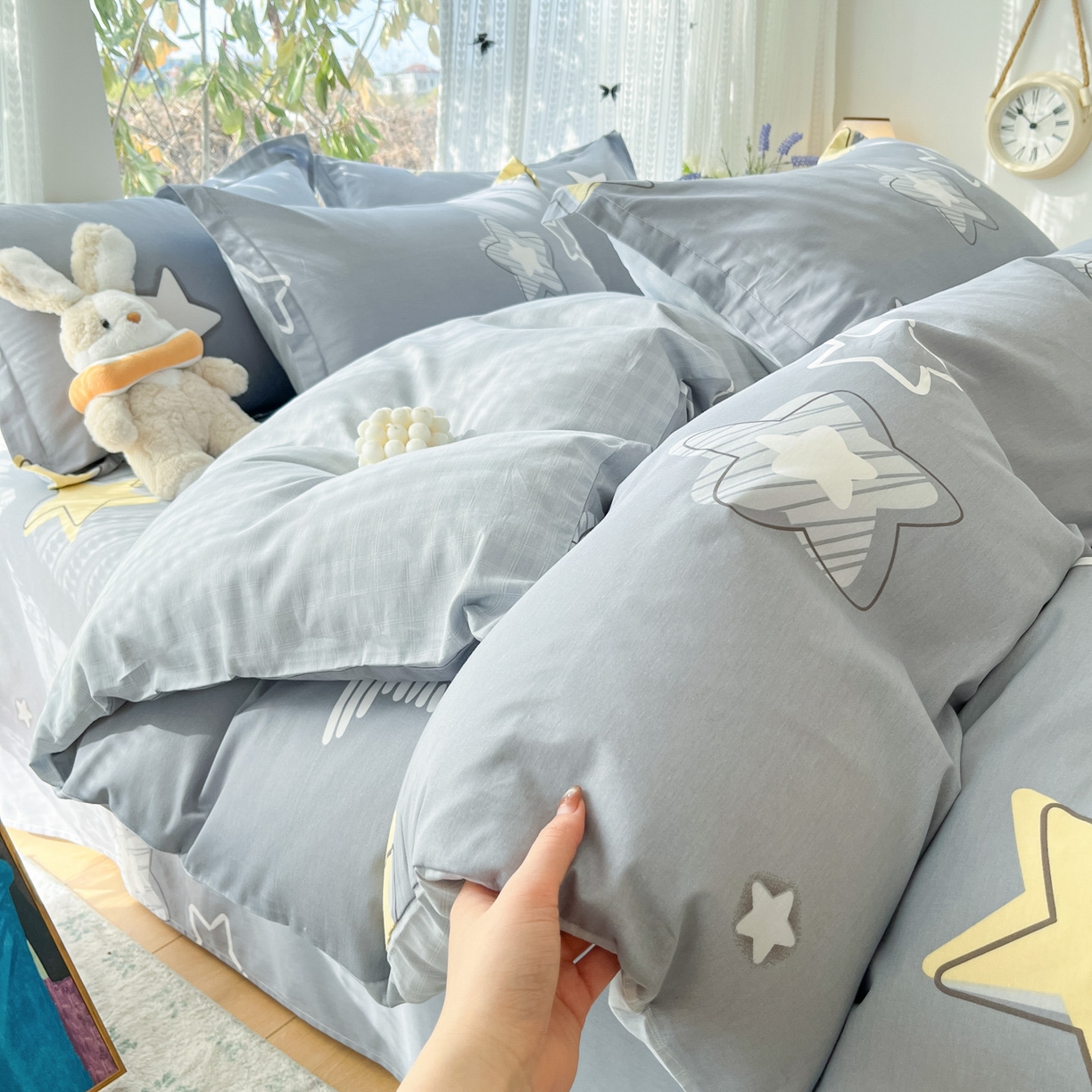 91家纺网 家纺一手货源 找家纺 （总）菲梵家纺 2026春夏新款小清新印花全棉12868单被套