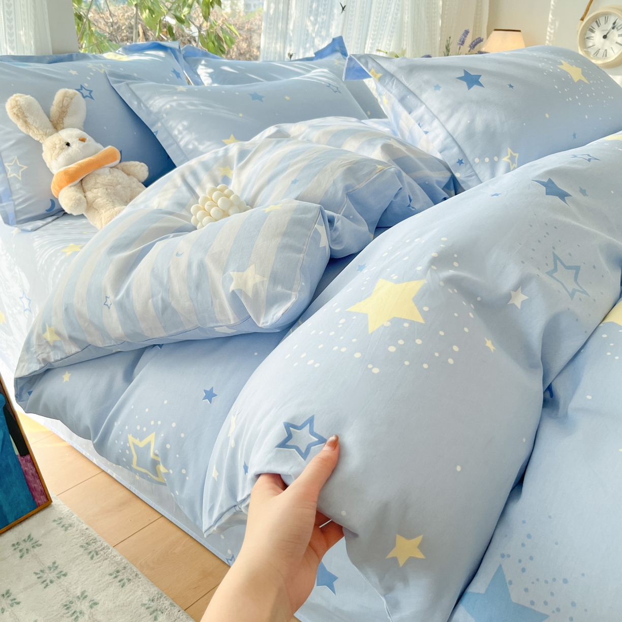 91家纺网 家纺一手货源 找家纺 （总）菲梵家纺 2026春夏新款小清新印花全棉12868单被套