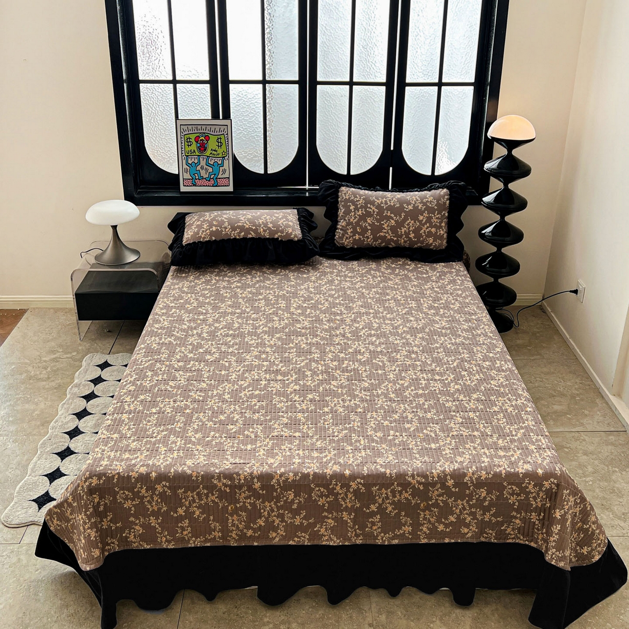 91家纺网 家纺一手货源 找家纺 （总）富米莱单品馆 2026新款法式赫本风大花边A类古法仿棉云感纱单品床盖