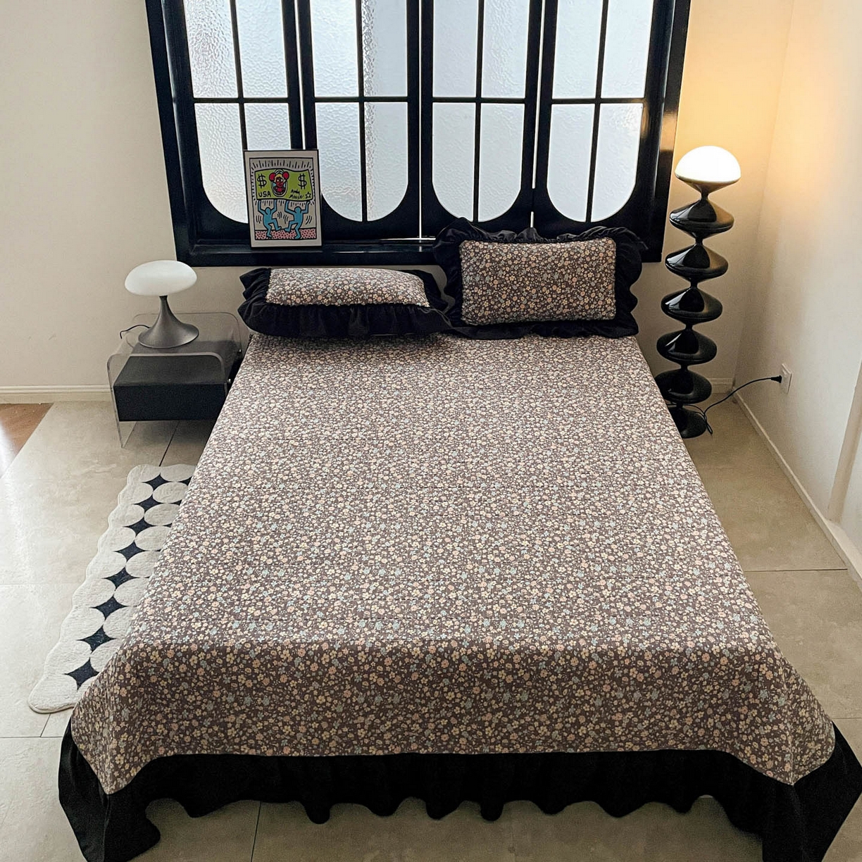 91家纺网 家纺一手货源 找家纺 （总）富米莱单品馆 2026新款法式赫本风大花边A类古法仿棉云感纱单品床盖