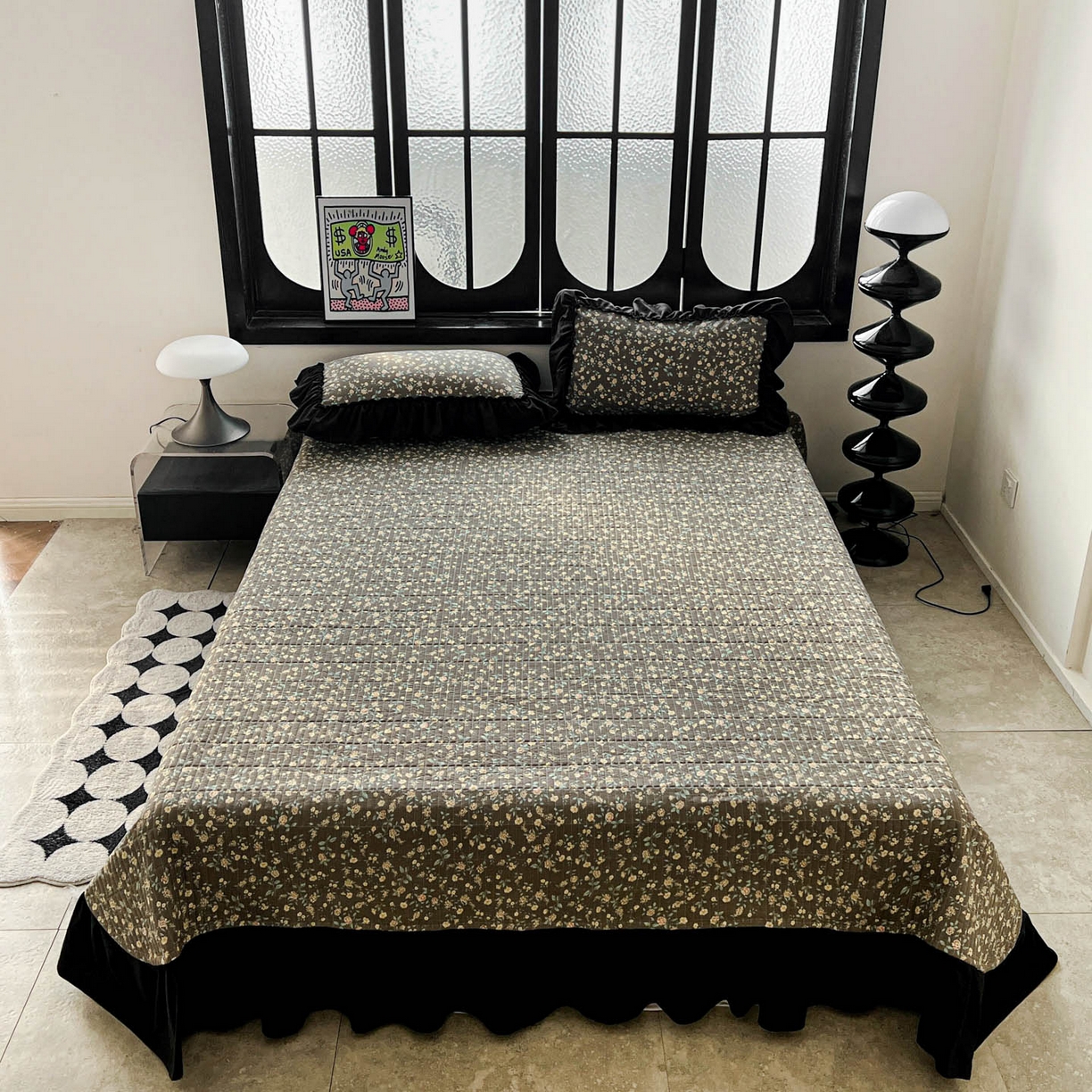 富米莱单品馆 2026新款法式赫本风大花边A类古法仿棉云感纱单品床盖 知否